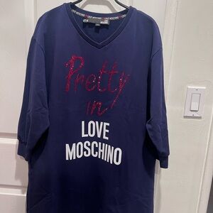 Love Moschino Navy Tunic with Red and White Text